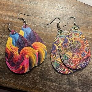 2 pair of leather earrings